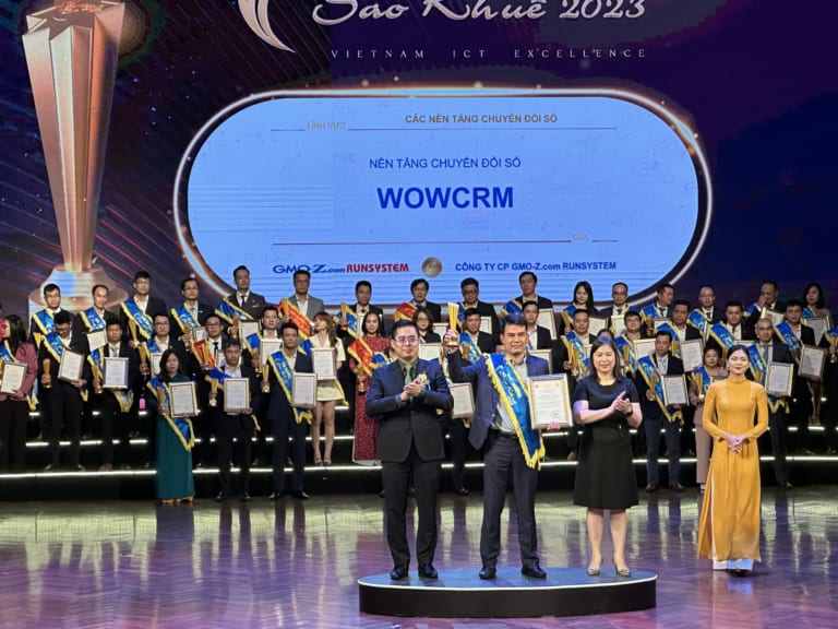 The Customer Relationship Management (CRM) platform, WOWCRM, developed by GMO-Z.com RUNSYSTEM, has been awarded the Sao Khue 2023 Awards