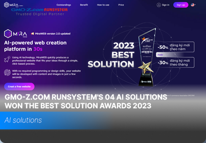 GMO-Z.com RUNSYSTEM’s 04 AI solutions won the Best Solution Awards 2023.